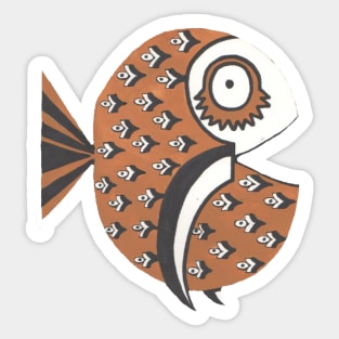 Retro Fish, Fanciest Fish with Fluttering Eyes! Sticker